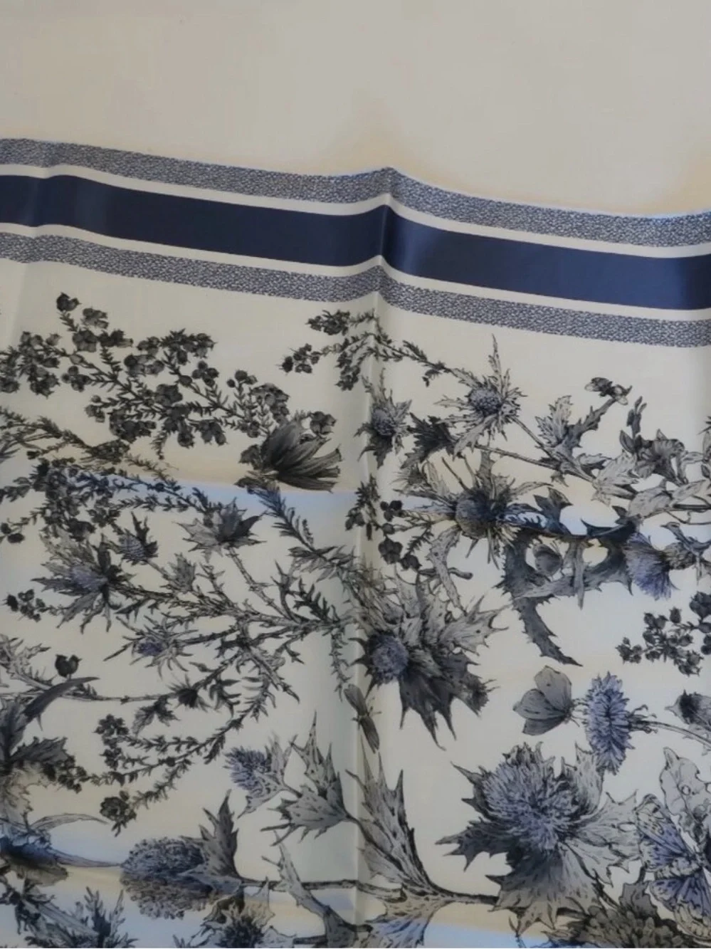 NIB Women’s Dior Chardon 90 100% Silk Pietro Ruffin Floral Square Scarf